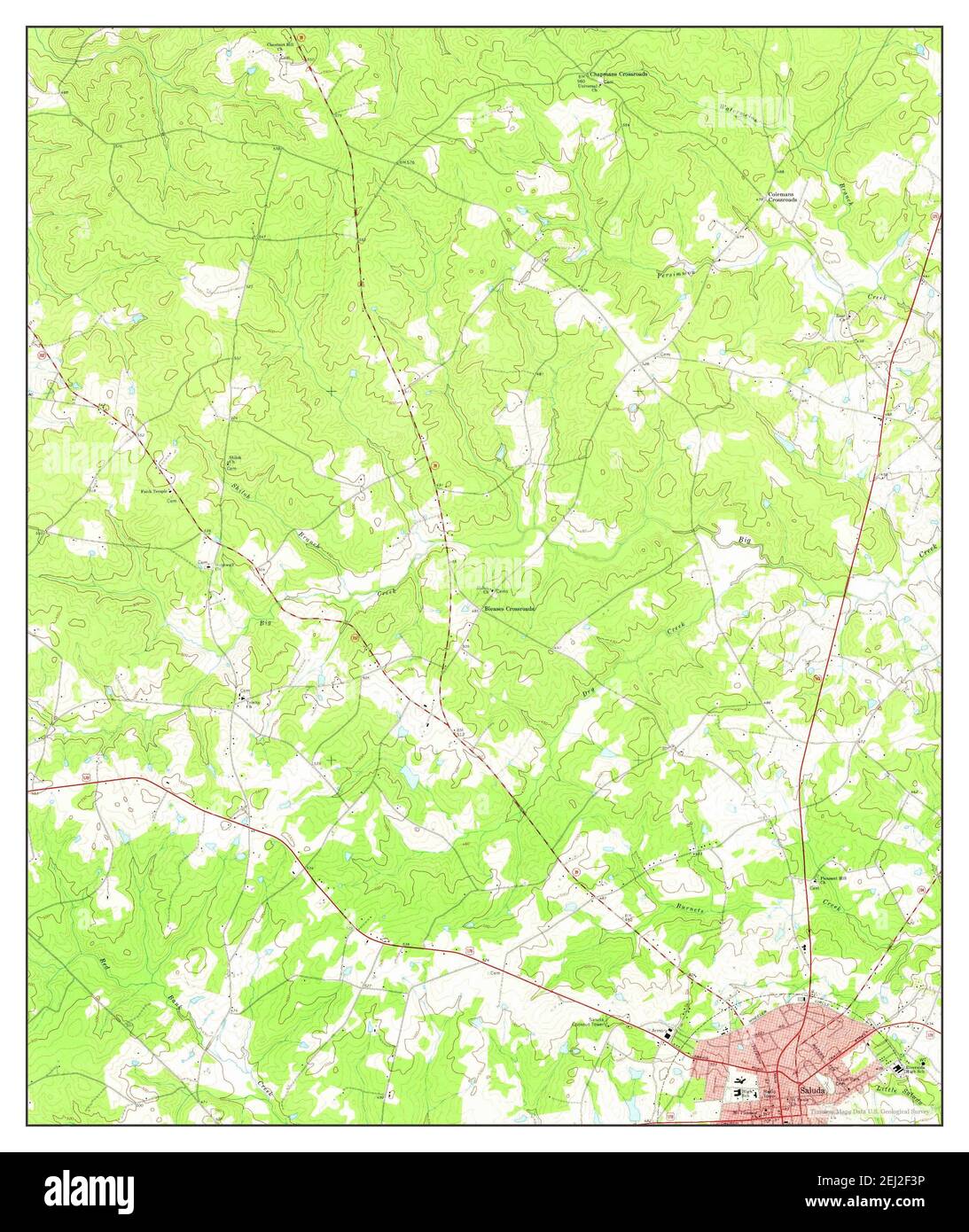 Saluda North, South Carolina, Karte 1971, 1:24000, Vereinigte Staaten von Amerika von Timeless Maps, Daten U.S. Geological Survey Stockfoto