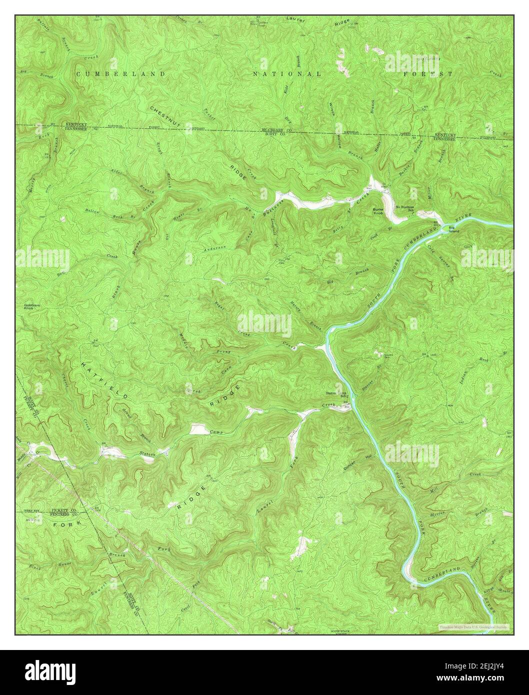 Barthell SW, Tennessee, Karte 1955, 1:24000, Vereinigte Staaten von Amerika von Timeless Maps, Daten U.S. Geological Survey Stockfoto