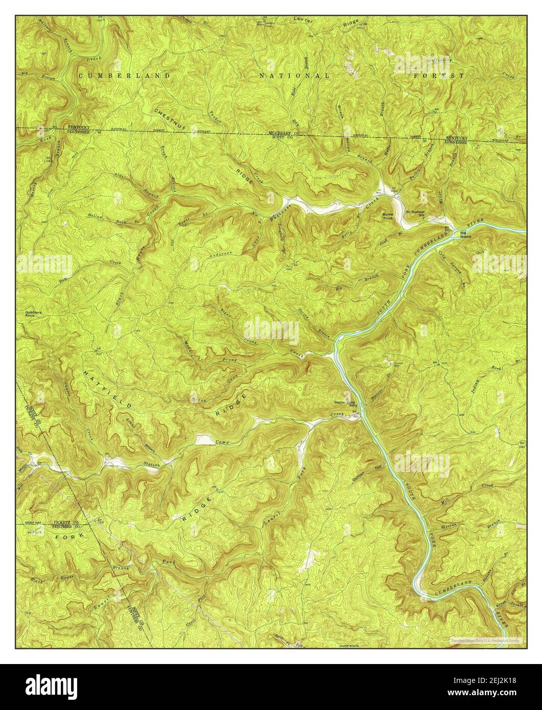 Barthell SW, Tennessee, Karte 1955, 1:24000, Vereinigte Staaten von Amerika von Timeless Maps, Daten U.S. Geological Survey Stockfoto
