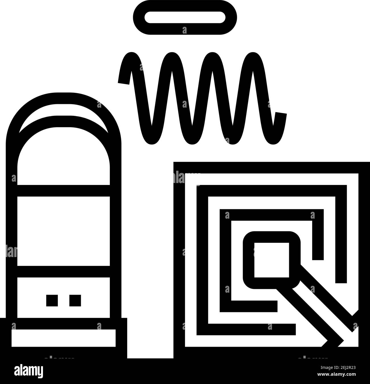 Technologie der rfid Linie Symbol Vektor Illustration Stock Vektor