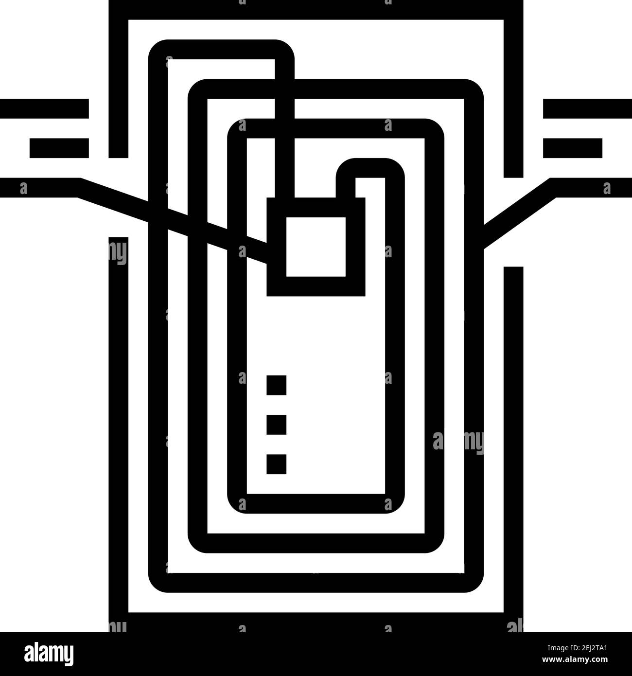 Chip rfid Struktur Linie Symbol Vektor Illustration Stock Vektor
