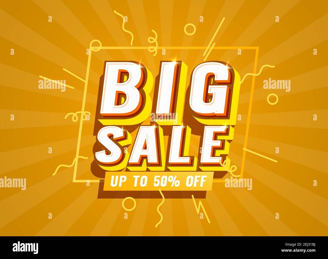 Große Verkauf Banner Label, Event Promotion Poster. Vektorgrafik Stock Vektor