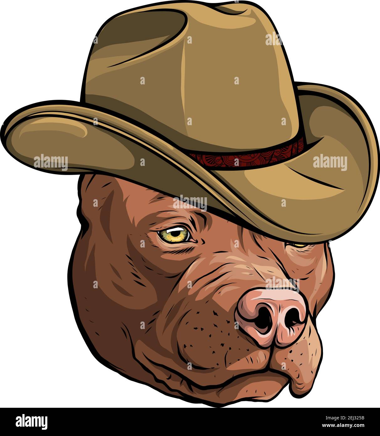Gangster Pitbull mit Fedora Hut Vektor Illustration Stock Vektor