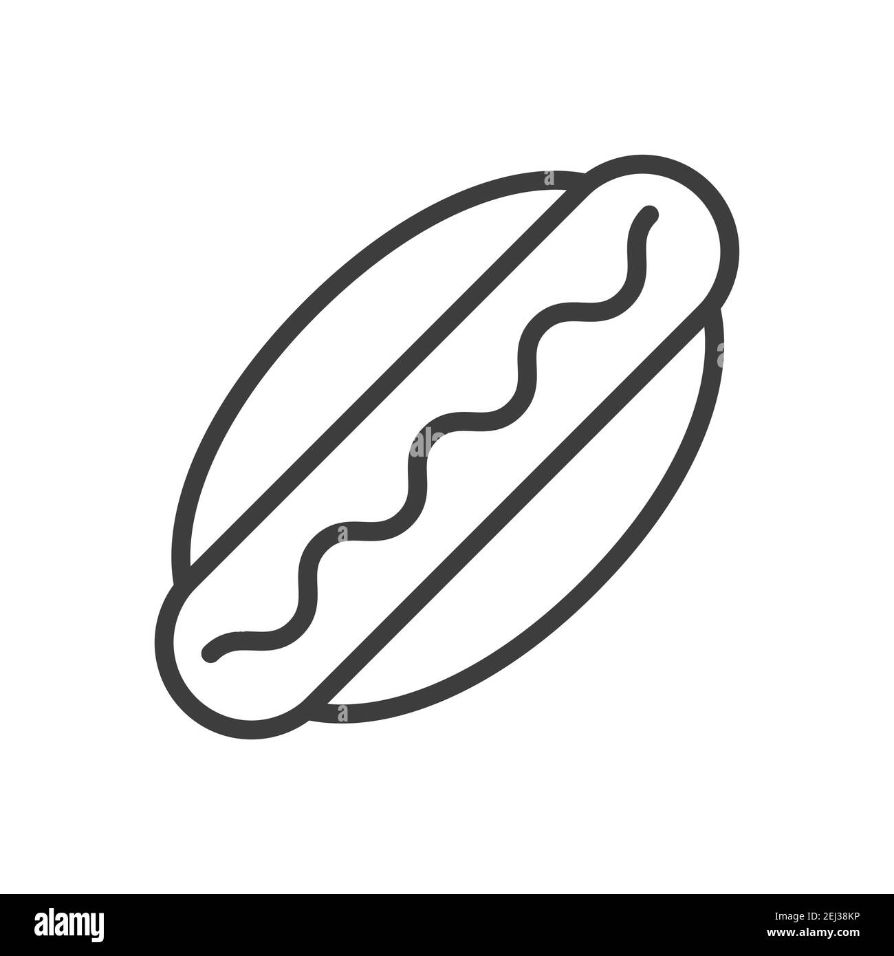 Hot Dog einfaches Lebensmittel-Symbol im trendigen Stil isoliert auf weißem Hintergrund für Web-Apps und mobile Konzept. Vektorgrafik. EPS10 Stock Vektor