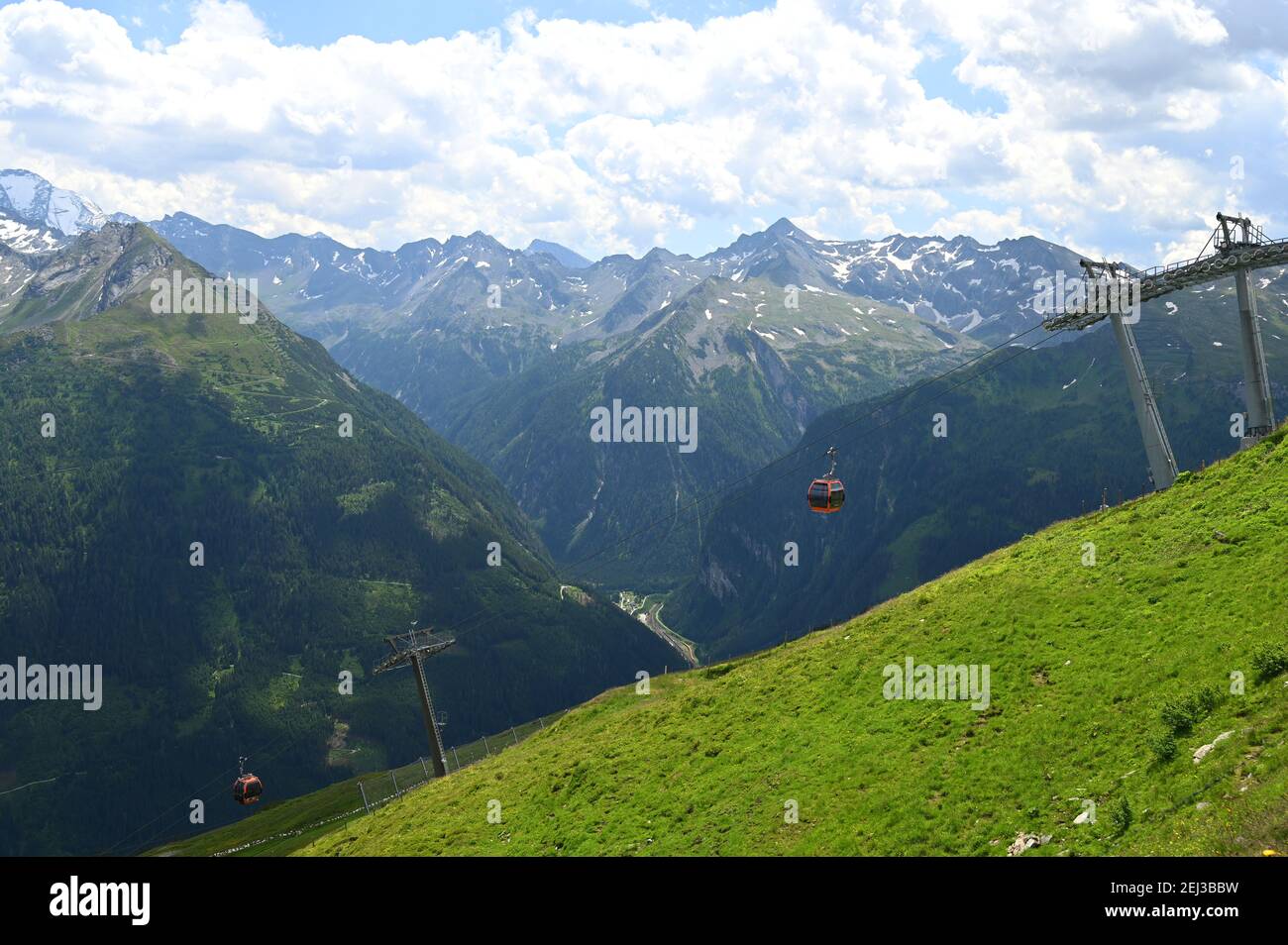 Seilbahn auf die Stubnerkogellandschaft Bad Gastein Österreich Stockfoto