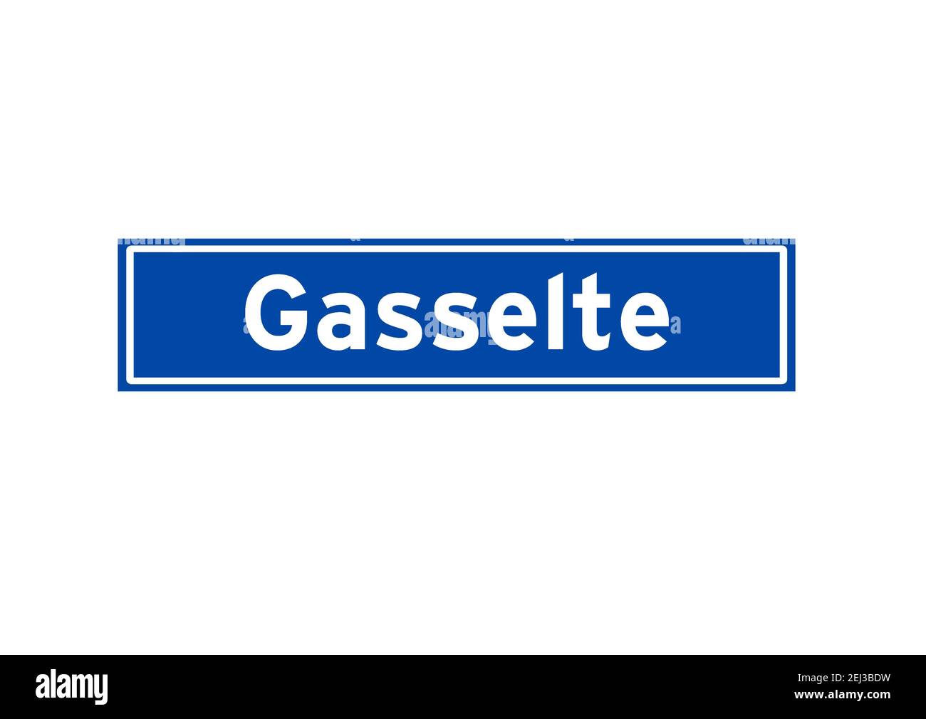 Gasselte isoliert niederländischen Ort Namensschild. Stadtschild aus den Niederlanden. Stockfoto