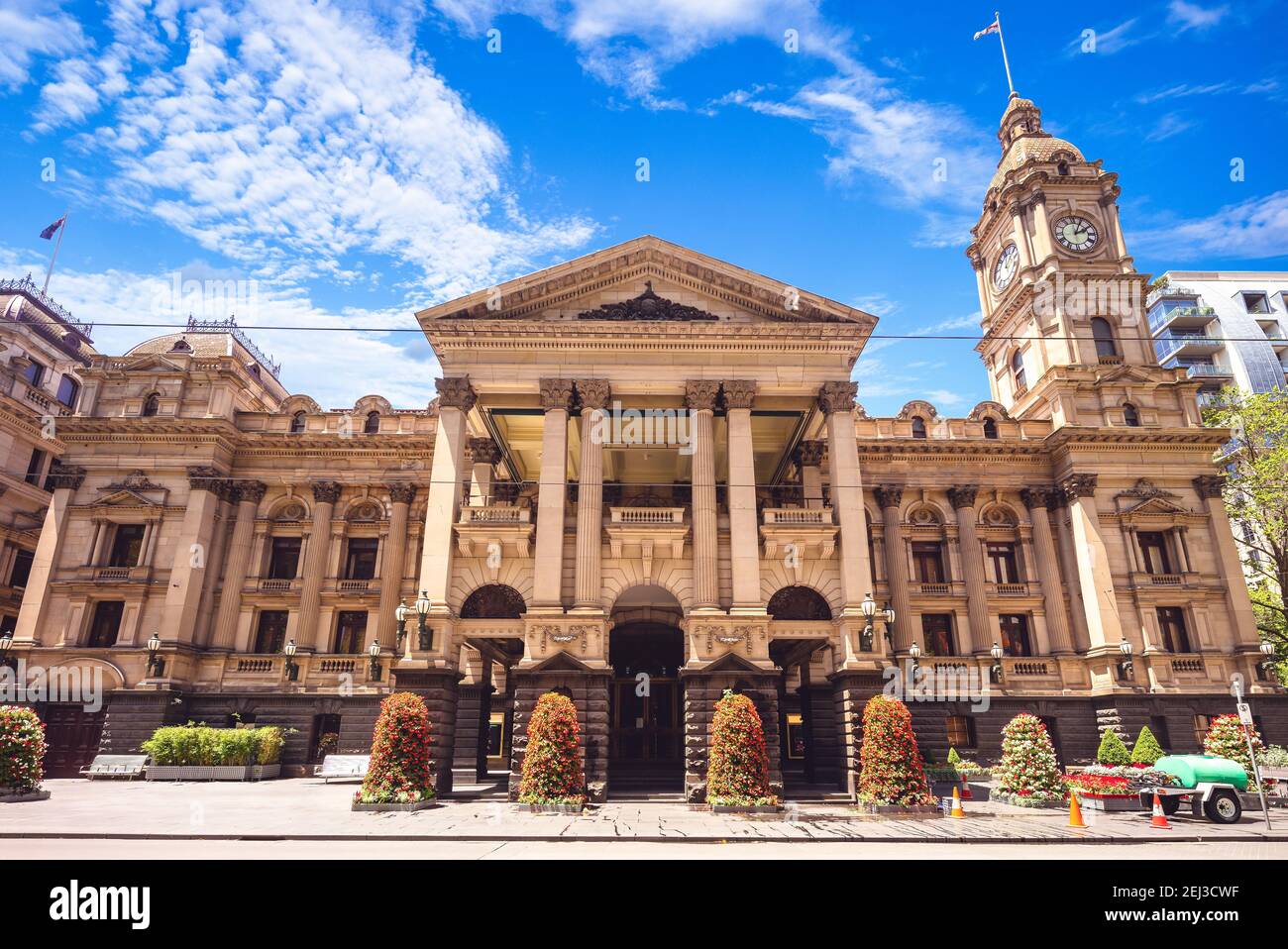 Melbourne Town Hall im Zentrum von Melbourne, Victoria, Australien Stockfoto