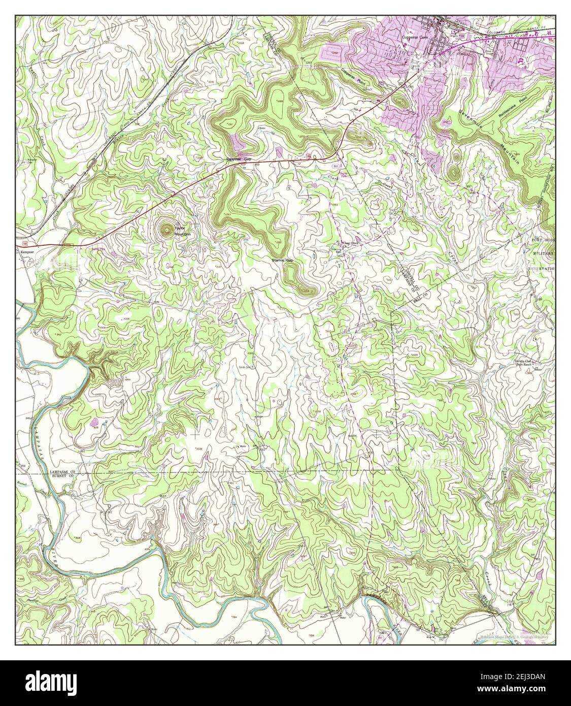 Copperas Cove, Texas, Karte 1958, 1:24000, Vereinigte Staaten von Amerika von Timeless Maps, Daten U.S. Geological Survey Stockfoto