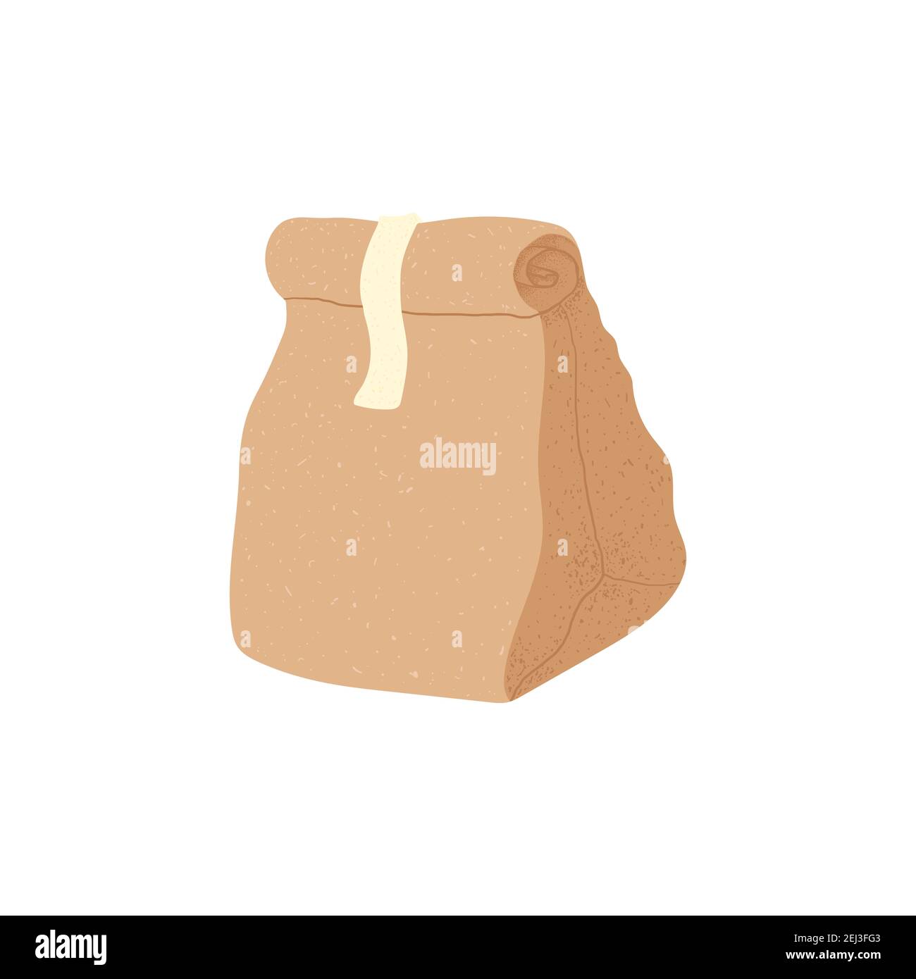 Lebensmittelgeschäft Papierbeutel Vektor-Illustration isoliert auf Hintergrund Recycling-braune Papiertasche in Cartoon-flachen Stil.Eco-freundliche Papier-Einkaufstasche. Stock Vektor