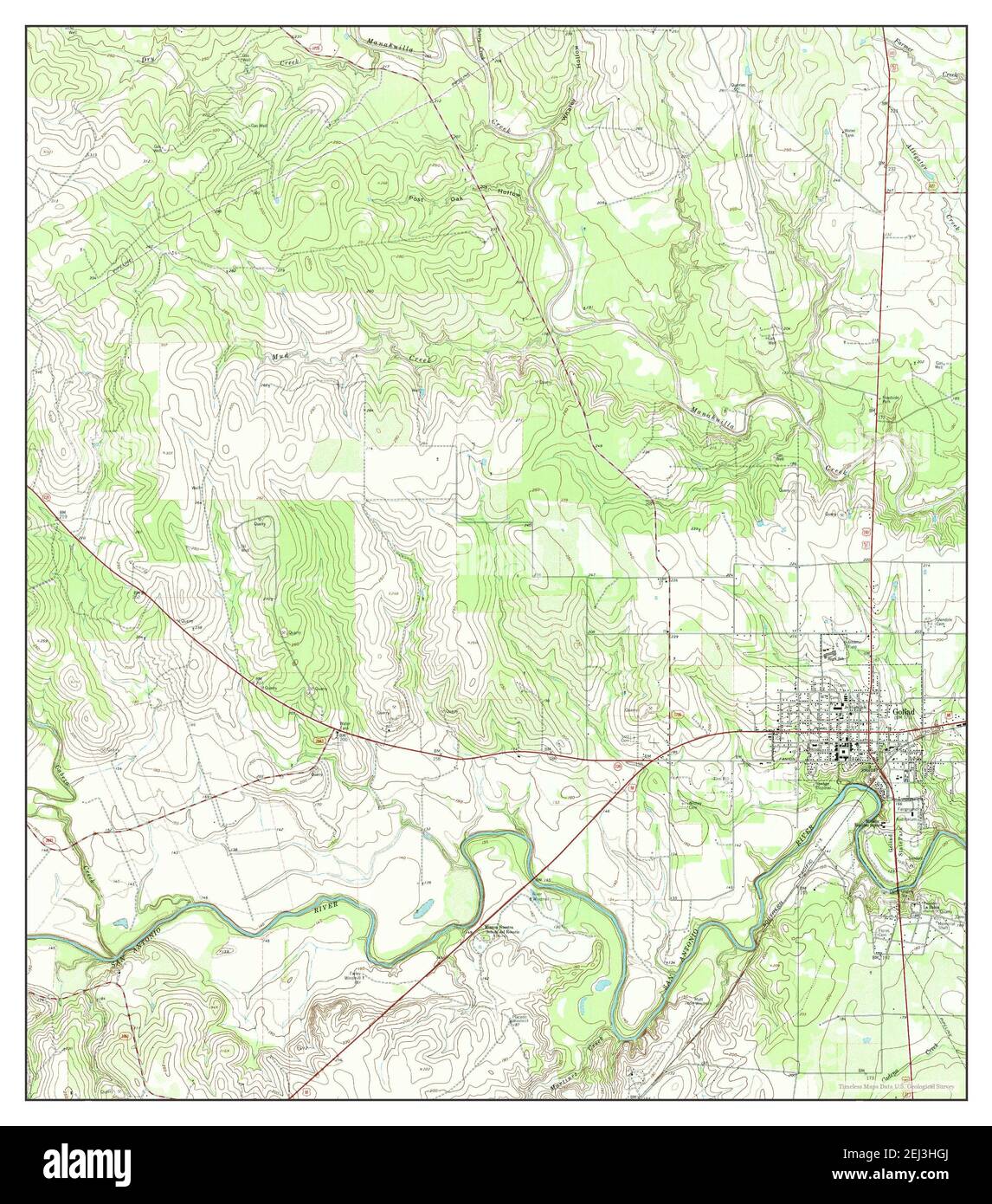Goliad, Texas, Karte 1962, 1:24000, Vereinigte Staaten von Amerika von Timeless Maps, Daten U.S. Geological Survey Stockfoto
