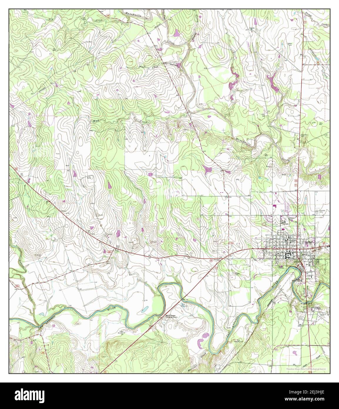 Goliad, Texas, Karte 1962, 1:24000, Vereinigte Staaten von Amerika von Timeless Maps, Daten U.S. Geological Survey Stockfoto