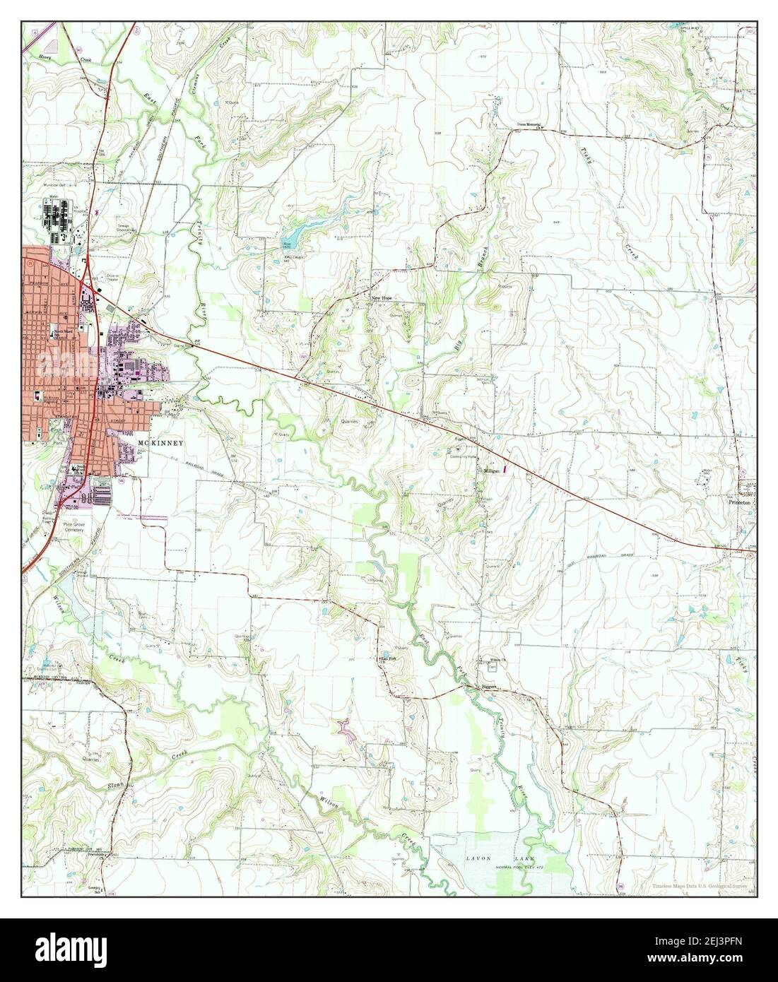 McKinney East, Texas, Karte 1960, 1:24000, Vereinigte Staaten von Amerika von Timeless Maps, Daten U.S. Geological Survey Stockfoto