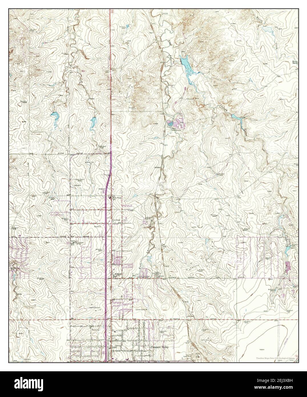 Pleasant Valley, Texas, Karte 1953, 1:24000, Vereinigte Staaten von Amerika von Timeless Maps, Daten U.S. Geological Survey Stockfoto