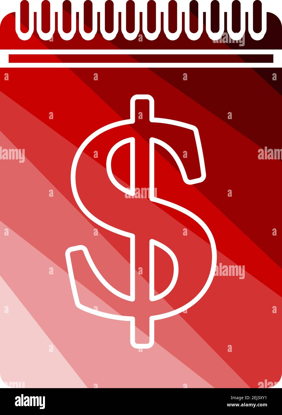 Symbol „Dollarkalender“. Flache Farbige Leiter. Vektorgrafik. Stock Vektor