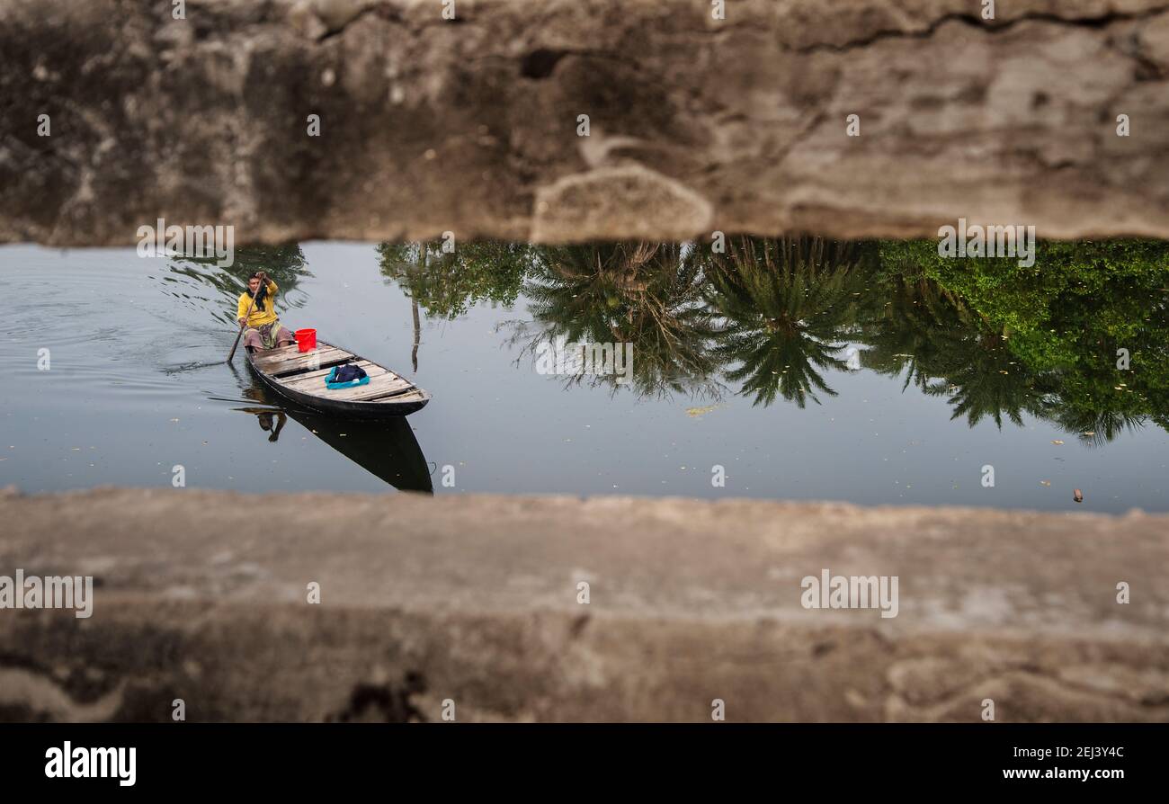 Fischerboot in Khulna, Bangladesch. Stockfoto