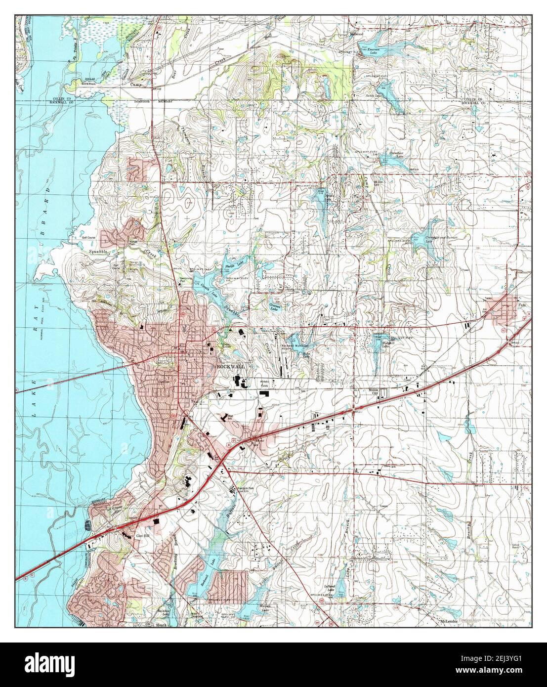 Rockwall, Texas, Karte 1995, 1:24000, Vereinigte Staaten von Amerika von Timeless Maps, Daten U.S. Geological Survey Stockfoto