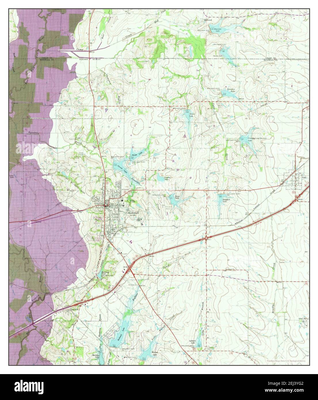 Rockwall, Texas, Karte 1963, 1:24000, Vereinigte Staaten von Amerika von Timeless Maps, Daten U.S. Geological Survey Stockfoto