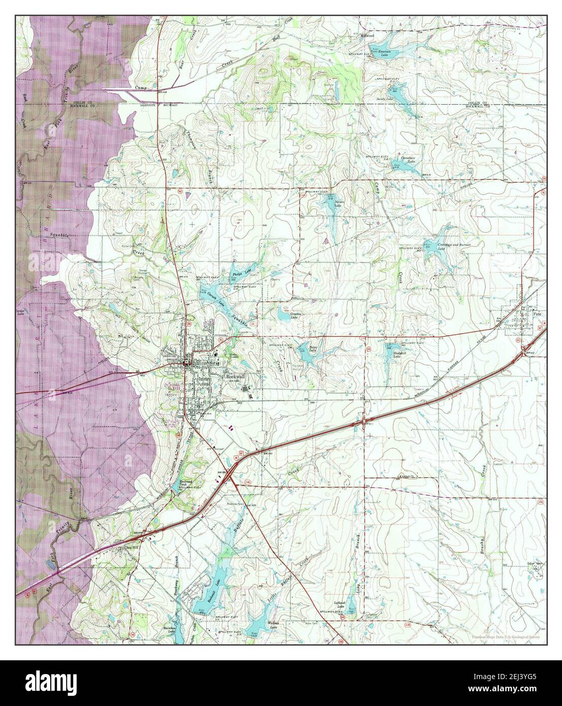 Rockwall, Texas, Karte 1963, 1:24000, Vereinigte Staaten von Amerika von Timeless Maps, Daten U.S. Geological Survey Stockfoto