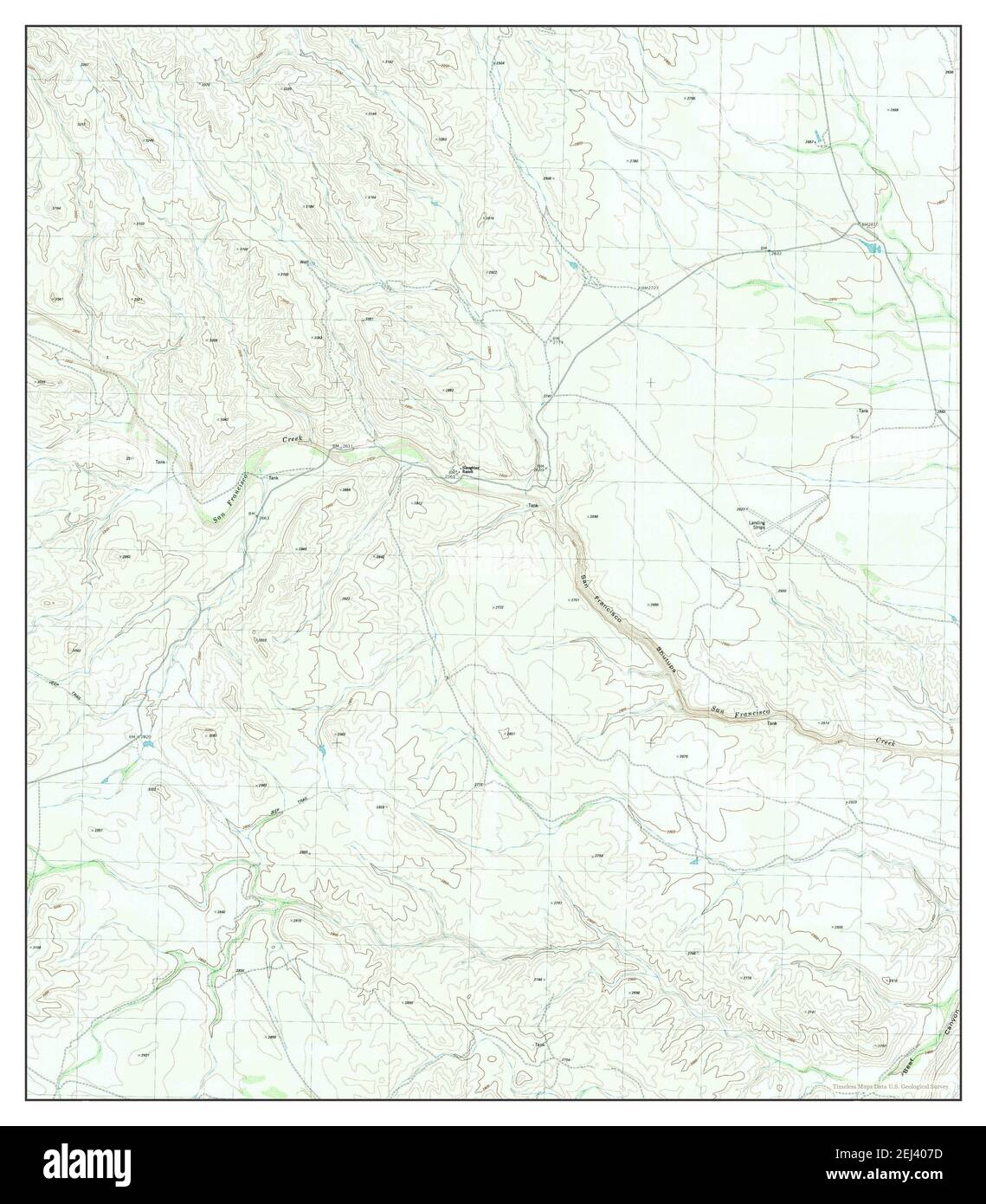 San Francisco Shutups, Texas, Karte 1983, 1:24000, Vereinigte Staaten von Amerika von Timeless Maps, Daten U.S. Geological Survey Stockfoto