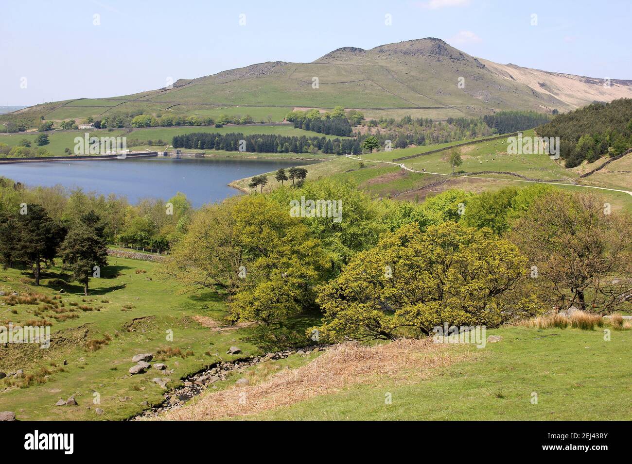 Malerische Aussicht über den Dove Stone Reservoir, Peak District, Großbritannien Stockfoto