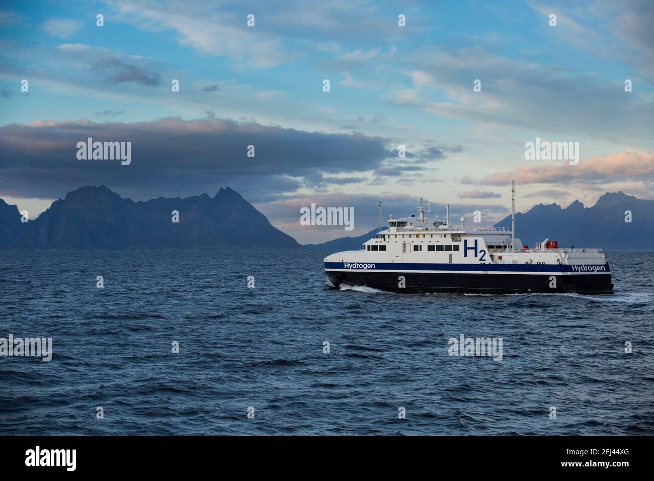 Konzept der Wasserstoff-Brennstoffzellen-Fährschiff Stockfoto