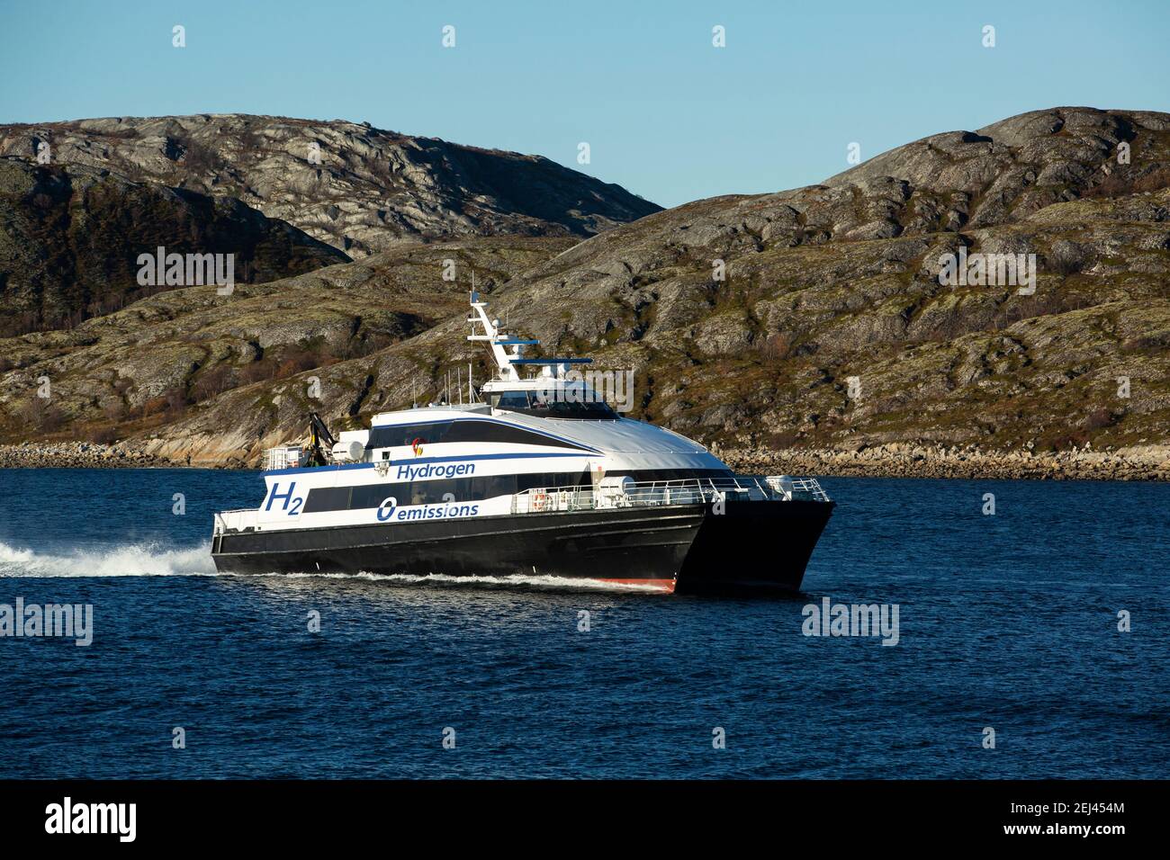 Konzept der Wasserstoff-Brennstoffzellen-Fährschiff Stockfoto
