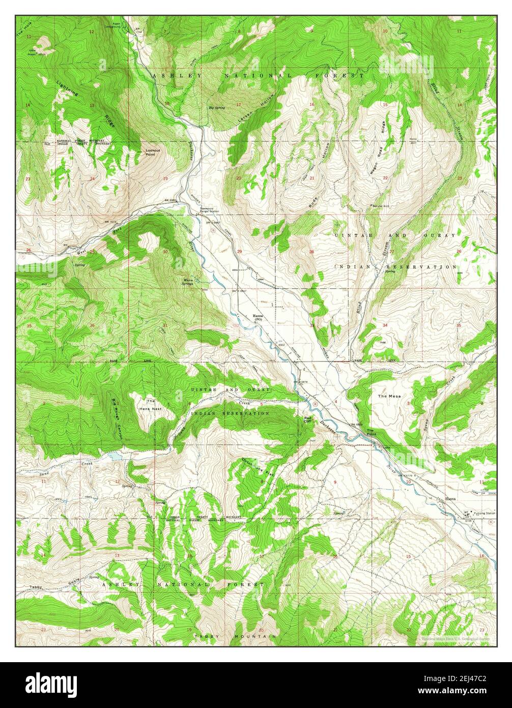 Hanna, Utah, Karte 1962, 1:24000, Vereinigte Staaten von Amerika von Timeless Maps, Daten U.S. Geological Survey Stockfoto