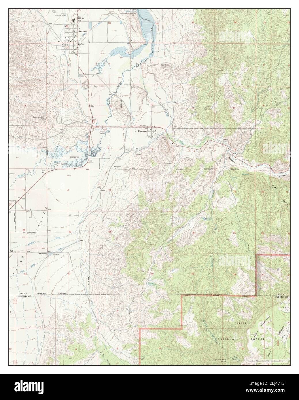 Junction, Utah, Karte 2002, 1:24000, Vereinigte Staaten von Amerika von Timeless Maps, Daten U.S. Geological Survey Stockfoto