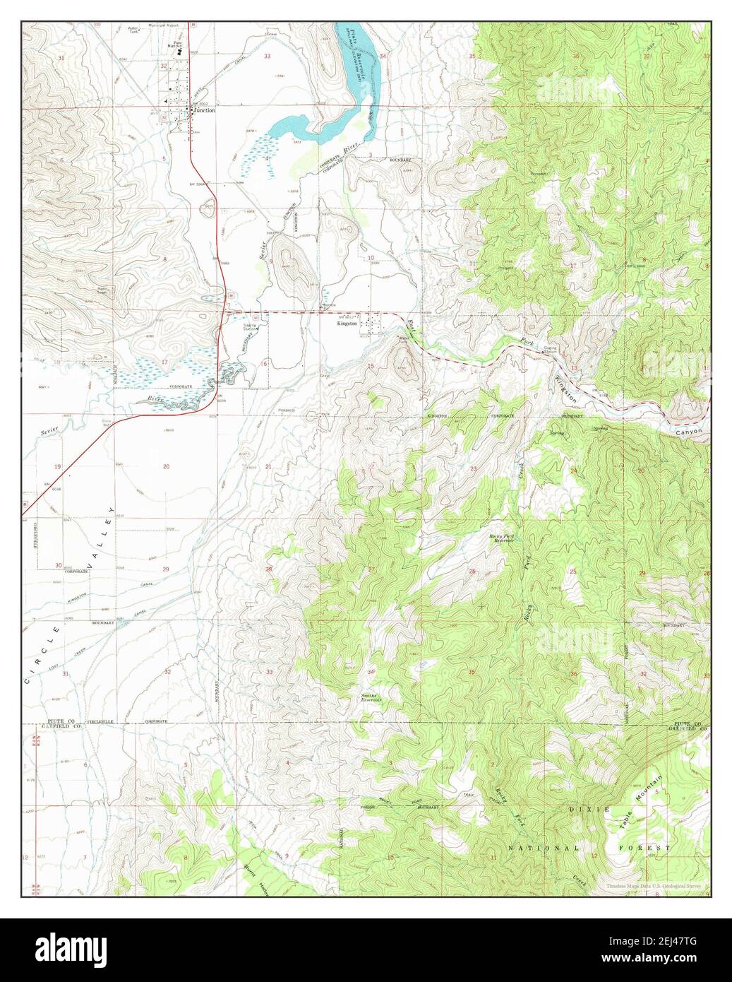 Junction, Utah, Karte 1966, 1:24000, Vereinigte Staaten von Amerika von Timeless Maps, Daten U.S. Geological Survey Stockfoto