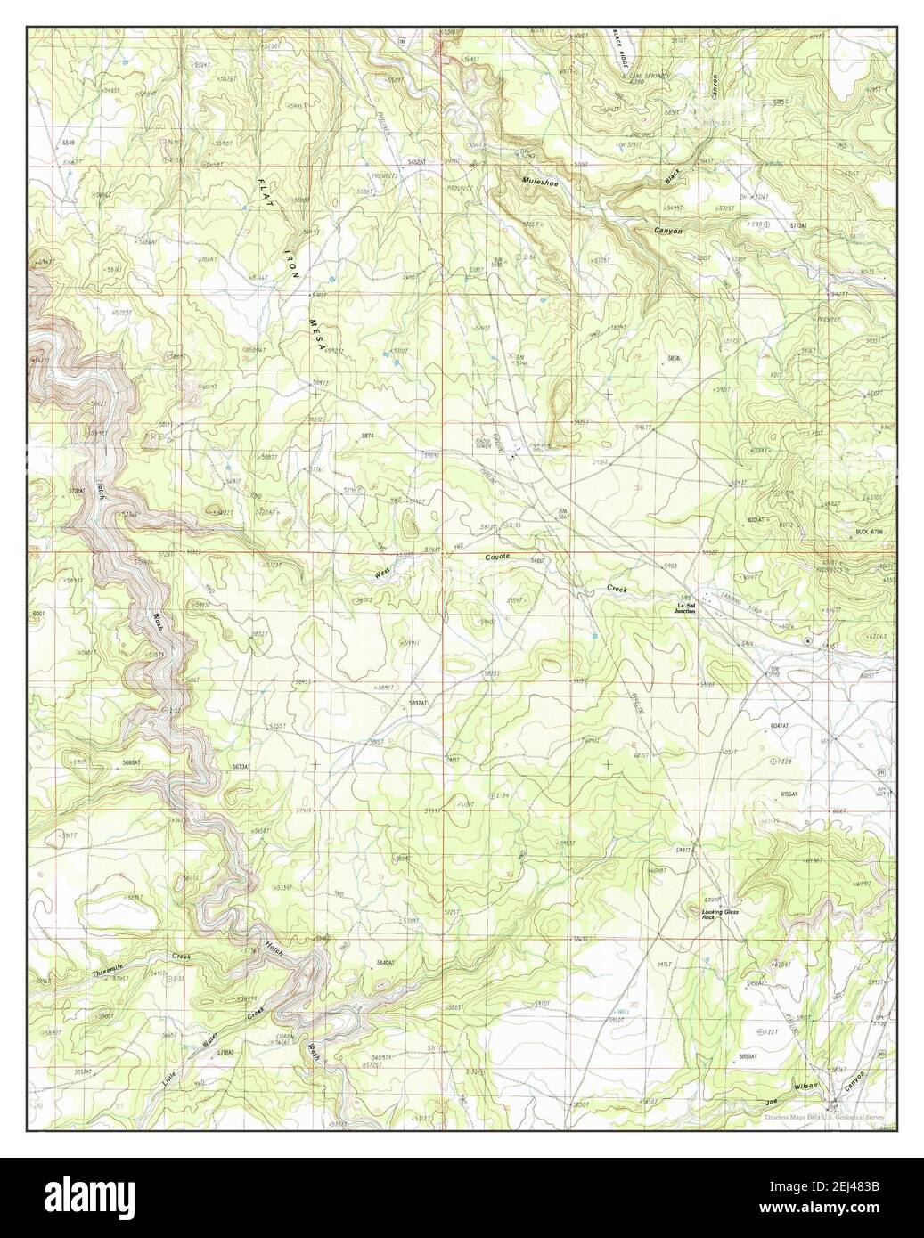 La Sal Junction, Utah, Karte 1987, 1:24000, Vereinigte Staaten von Amerika von Timeless Maps, Daten U.S. Geological Survey Stockfoto