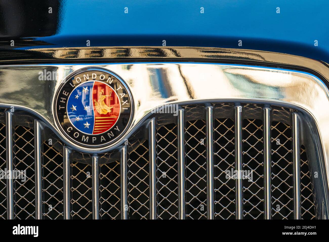 London Taxi Abzeichen und Grill. London Black Cab Badge. Die Londoner Taxiunternehmen Abzeichen. Stockfoto