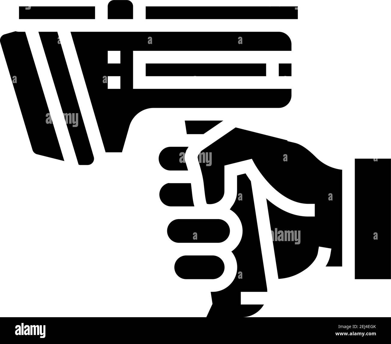 Laserpistole für Scan rfid Glyphe Symbol Vektor Illustration Stock Vektor