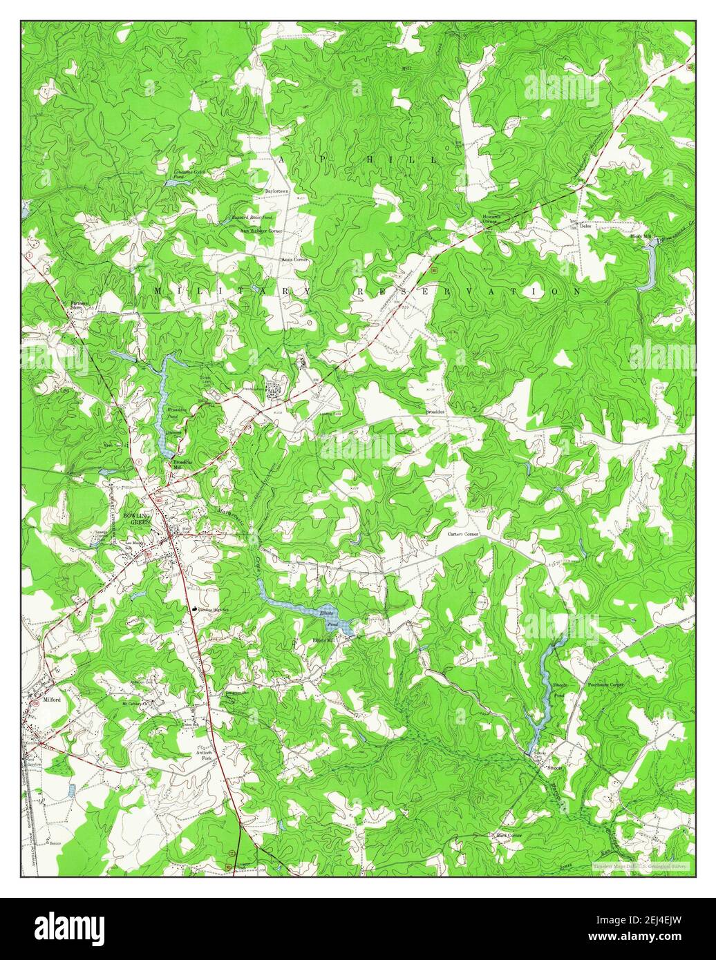 Bowling Green, Virginia, Karte 1949, 1:24000, Vereinigte Staaten von Amerika von Timeless Maps, Daten U.S. Geological Survey Stockfoto