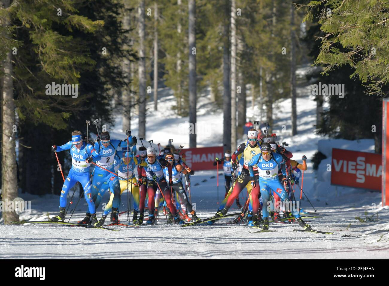 Biathlon Circuit, Pokljuka, Slowenien, 21. Februar 2021, MASSENSTART während der IBU-Weltmeisterschaft Biathlon - Männer 15km Massenstart, Biathlon - Foto Marco Todaro / LM Stockfoto