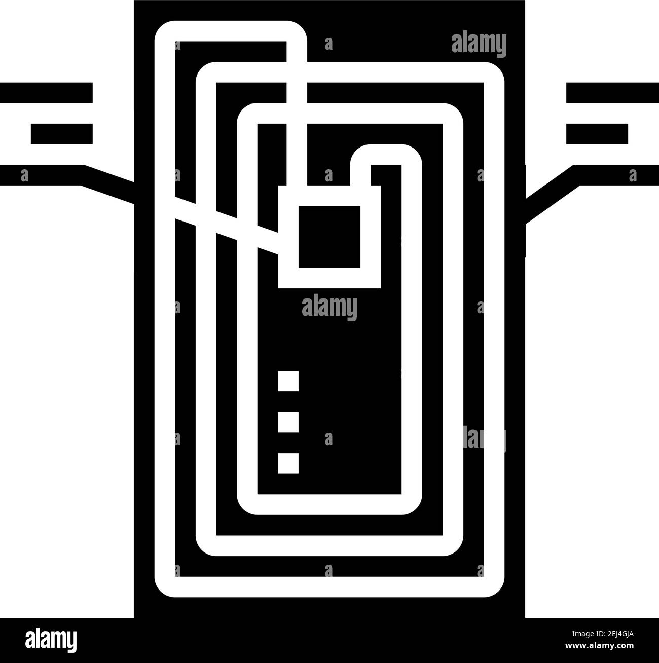 Chip rfid Struktur Glyphen Symbol Vektor Illustration Stock Vektor