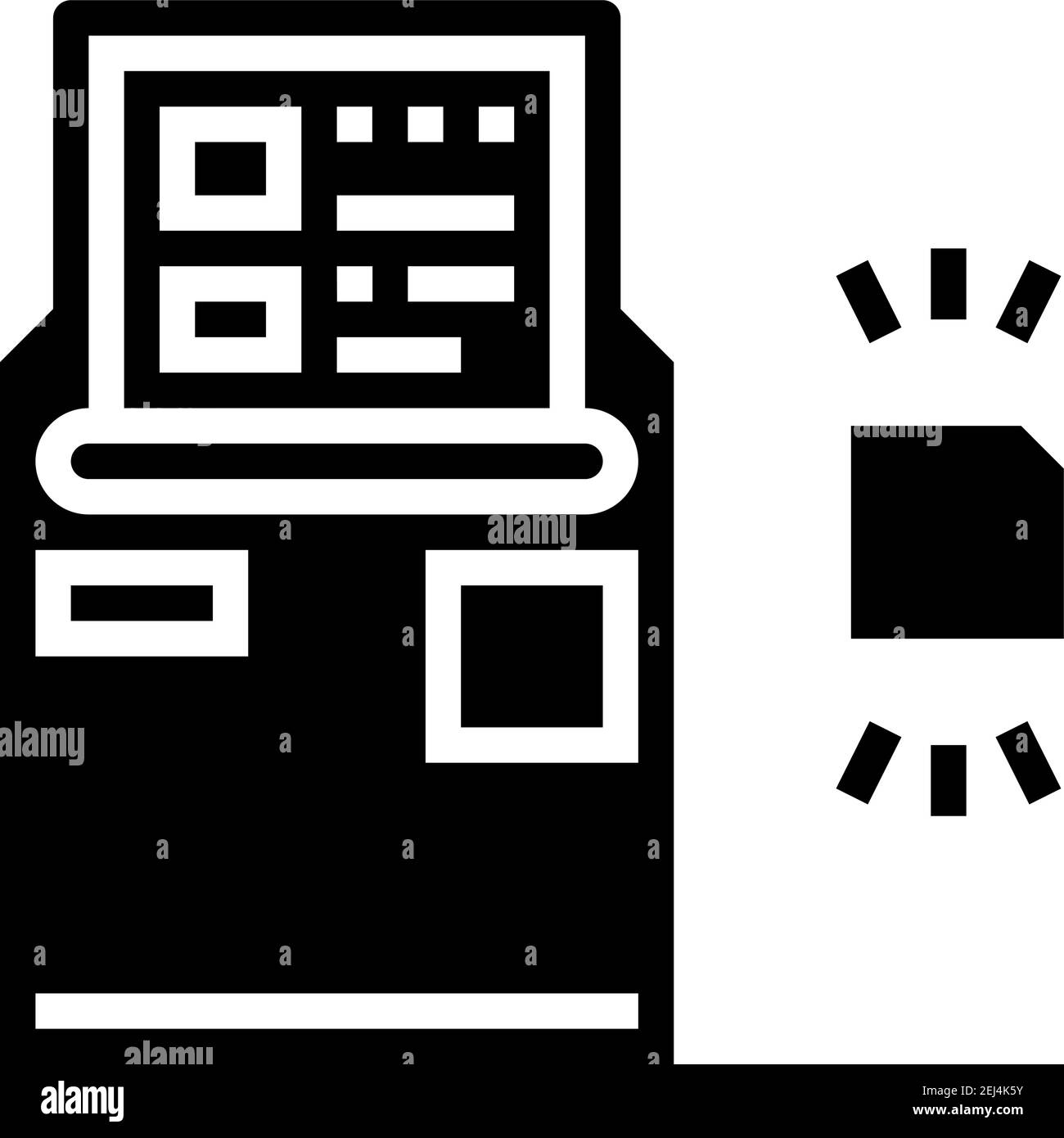 atm mit rfid-Technologie Glyphen Symbol Vektor Illustration Stock Vektor