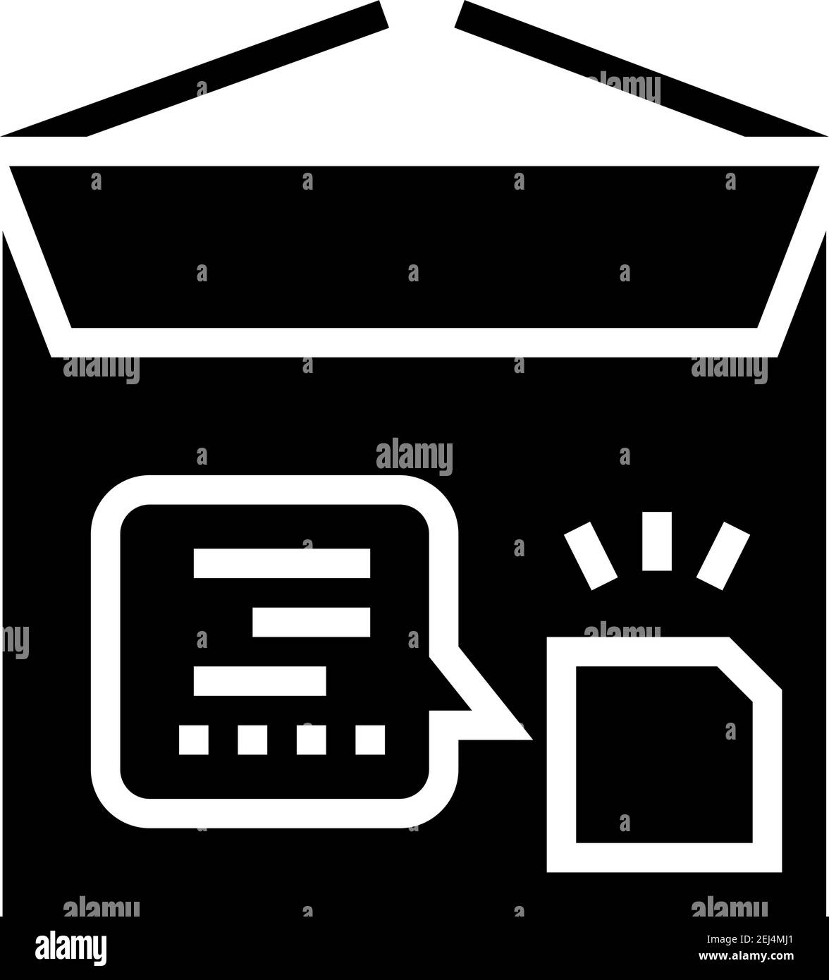 Karton mit rfid Glyphen Icon Vektorgrafik Stock Vektor