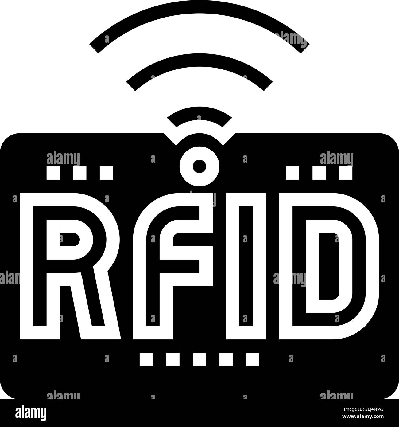 rfid Wireless Zeichen Glyphe Symbol Vektor-Illustration Stock Vektor