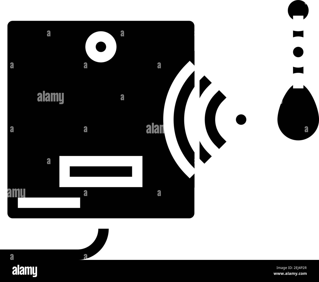 Mini-Schmuckkästchen mit rfid-Chip Glyphen Symbol Vektor-Illustration Stock Vektor