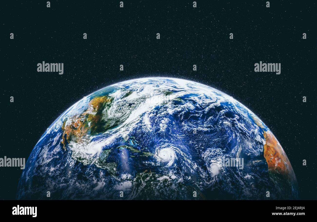 Planet Erde Globus Ansicht aus dem Weltraum zeigt realistische Erdoberfläche und Weltkarte wie im Weltraum Standpunkt. Elemente dieses Bildes eingerichtet von Stockfoto