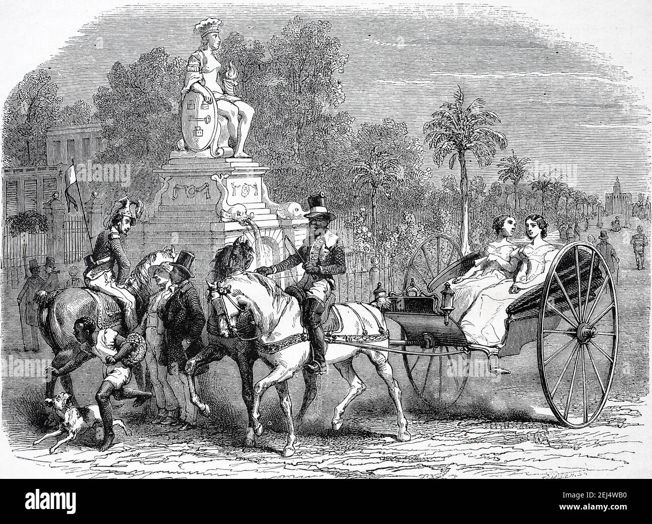 Ein Reisebus in Havanna, Kuba, Illustration aus 1880 Stockfoto