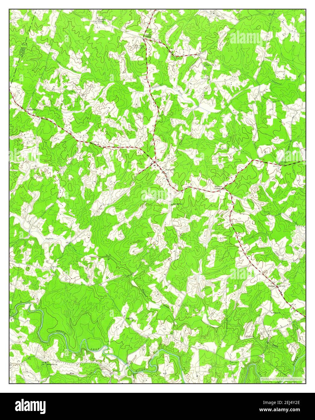 Mabelton, Virginia, Karte 1943, 1:24000, Vereinigte Staaten von Amerika von Timeless Maps, Daten U.S. Geological Survey Stockfoto