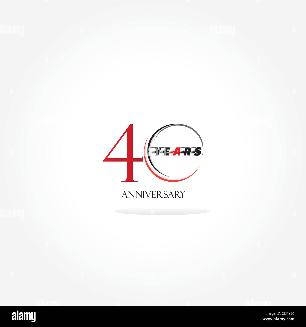 40 Jahre Jubiläums-Logo mit roter Farbe isoliert auf Weißer Hintergrund für Firmenfeier Veranstaltung Stock Vektor