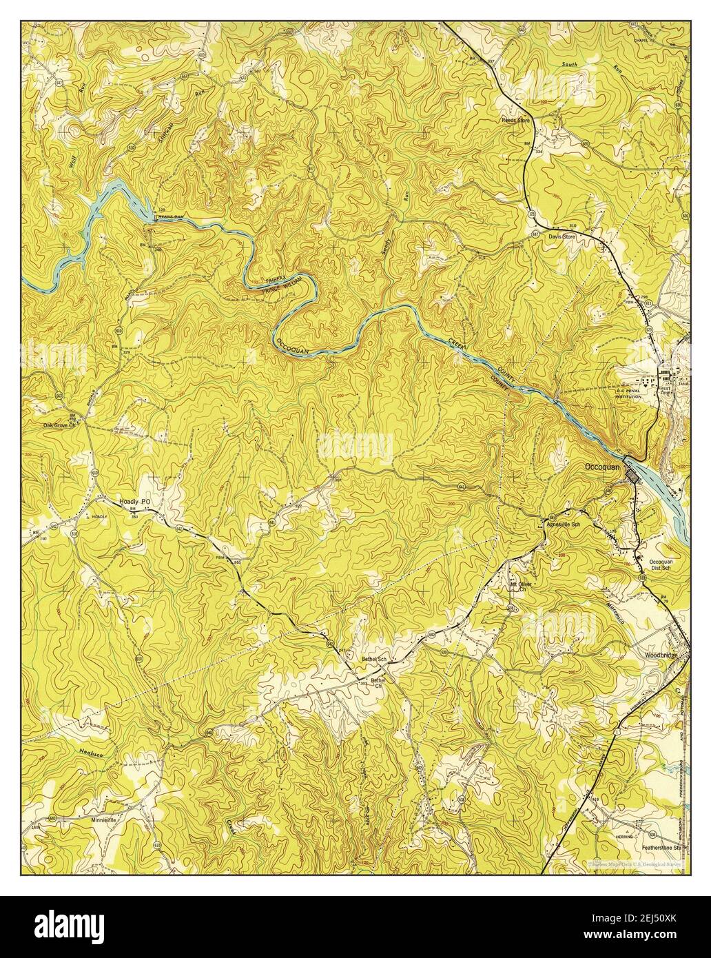 Occoquan, Virginia, Karte 1948, 1:24000, Vereinigte Staaten von Amerika von Timeless Maps, Daten U.S. Geological Survey Stockfoto