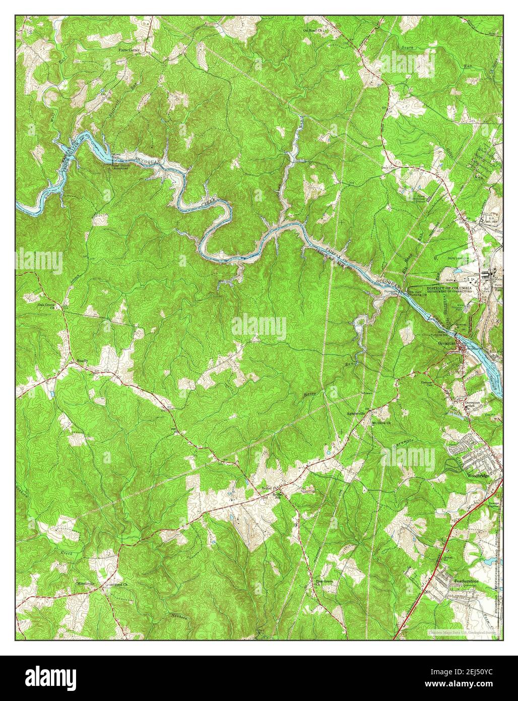 Occoquan, Virginia, Karte 1956, 1:24000, Vereinigte Staaten von Amerika von Timeless Maps, Daten U.S. Geological Survey Stockfoto