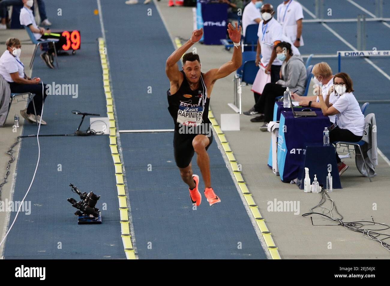 RAPINIER Yoann von Entente Franconville Cesame VA Then Finale Triple Jump Men während der französischen Leichtathletik-Hallenmeisterschaften 2021 am 20. Februar 2021 im Stadion Miramas Metropole in Miramas, Frankreich - Foto Laurent Lairys / ABACAPRESS.COM Stockfoto