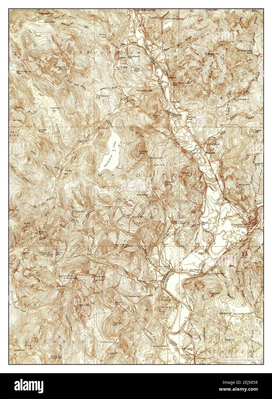 Guildhall, Vermont, Karte 1933, 1:48000, Vereinigte Staaten von Amerika von Timeless Maps, Daten U.S. Geological Survey Stockfoto