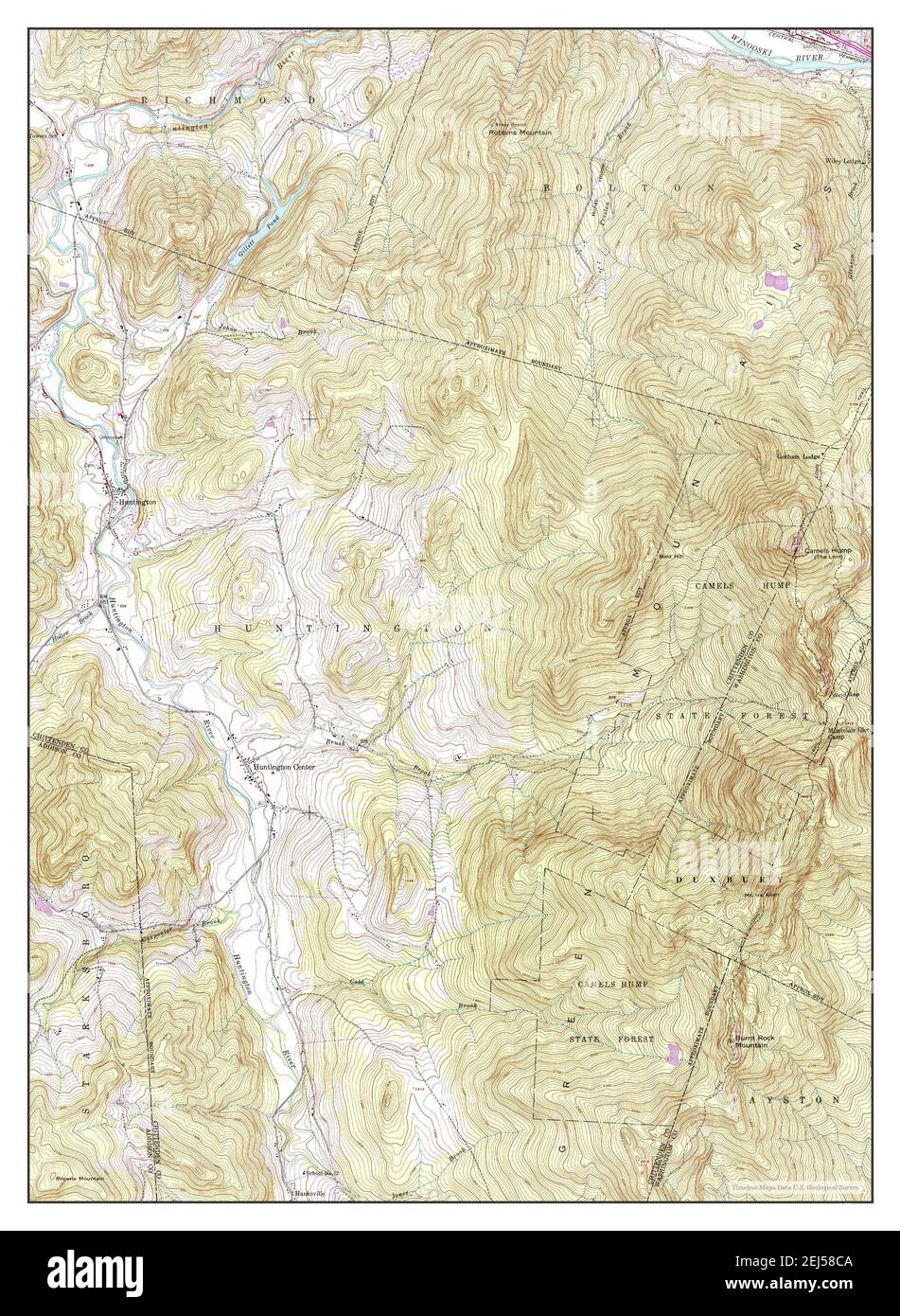 Huntington, Vermont, Karte 1948, 1:24000, Vereinigte Staaten von Amerika von Timeless Maps, Daten U.S. Geological Survey Stockfoto