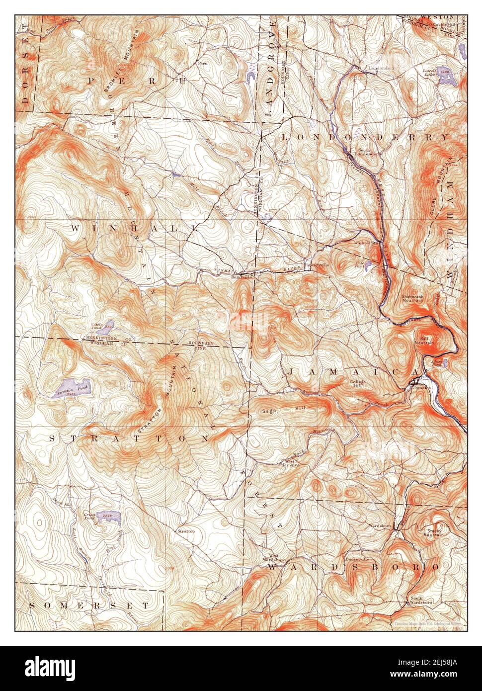 Londonderry, Vermont, Karte 1899, 1:62500, Vereinigte Staaten von Amerika von Timeless Maps, Daten U.S. Geological Survey Stockfoto