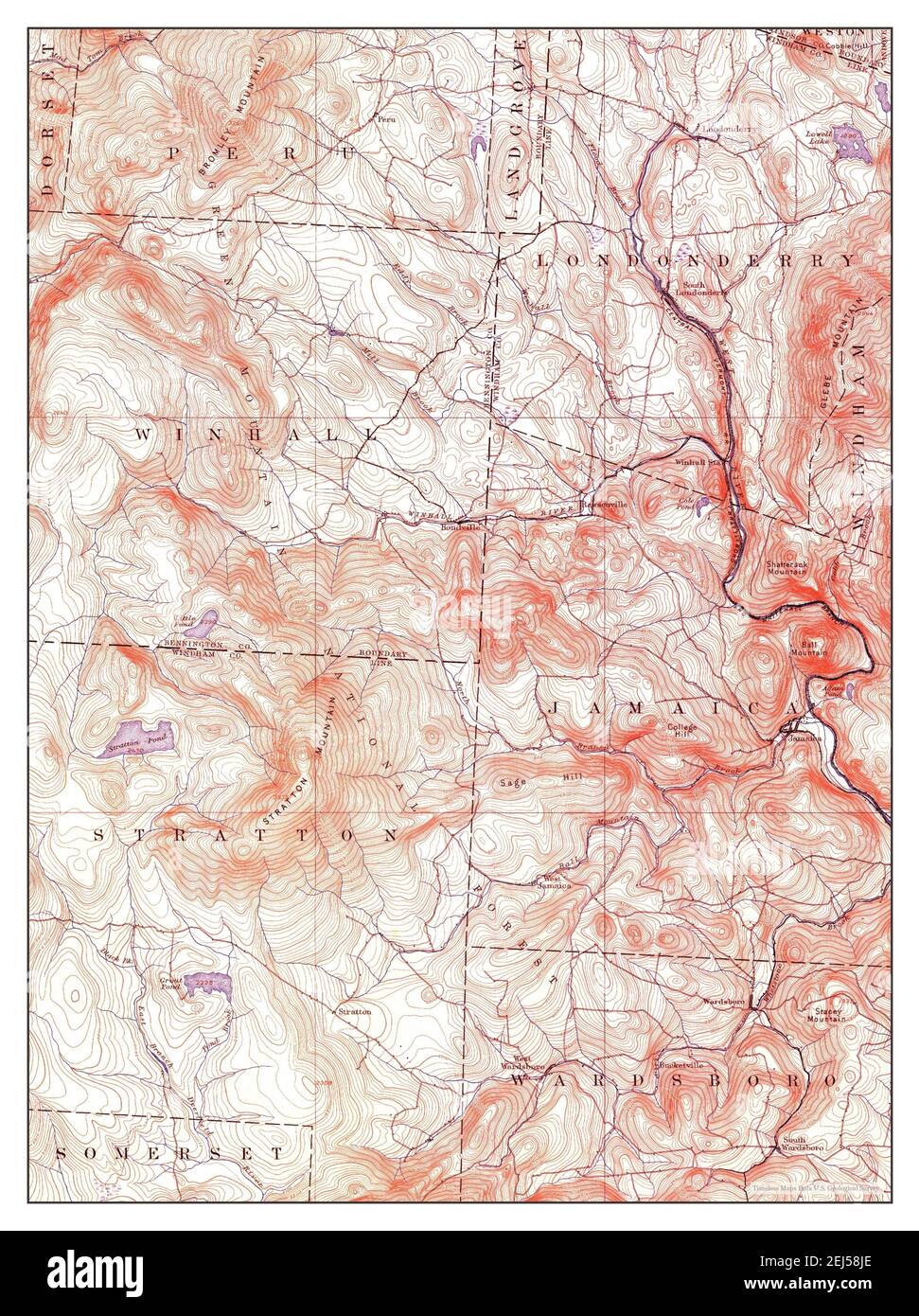 Londonderry, Vermont, Karte 1899, 1:62500, Vereinigte Staaten von Amerika von Timeless Maps, Daten U.S. Geological Survey Stockfoto